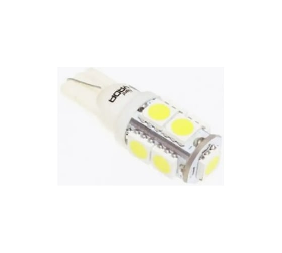 Изображение товара Светодиод Nord-Yada T10-9SMD (size 5050) 12V W5W белый 1.3W 54lm (2шт в 1 уп.) 902400