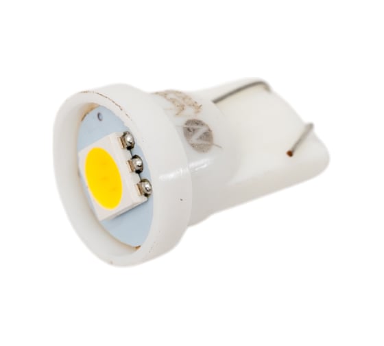 Изображение товара Светодиод Nord-Yada T10-1SMD (size 5050) 12V W5W теплый белый 0.1W 5lm (2шт в 1 уп.) 900293