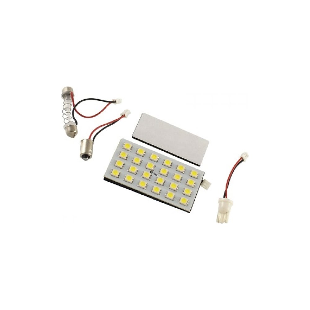 Светодиод Nord-Yadaная площадка 12V 24SMD(45x30mm)белый (кмп 3 цоколя: BA9s,T-10,T-11 универ) TM 902586