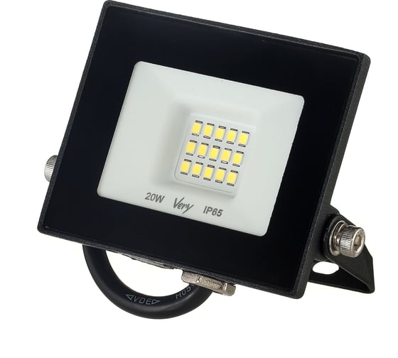 Изображение товара Прожектор светодиодный Very 20Вт, IP65, 6500K, черный, (шт.) 89-0-652