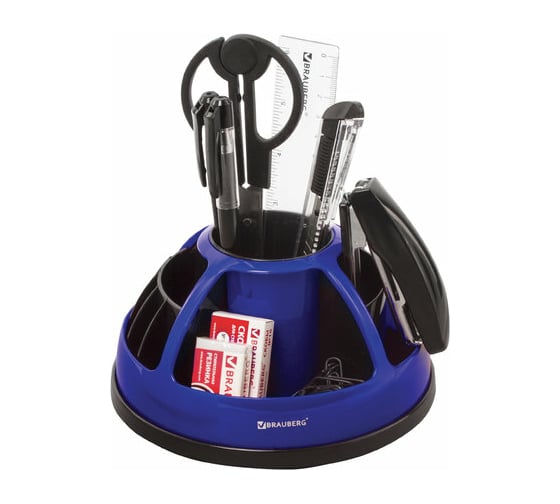 Изображение товара Канцелярский набор BRAUBERG ULTRA 10 предметов, вращающаяся конструкция, черно-синий, блистер 231930
