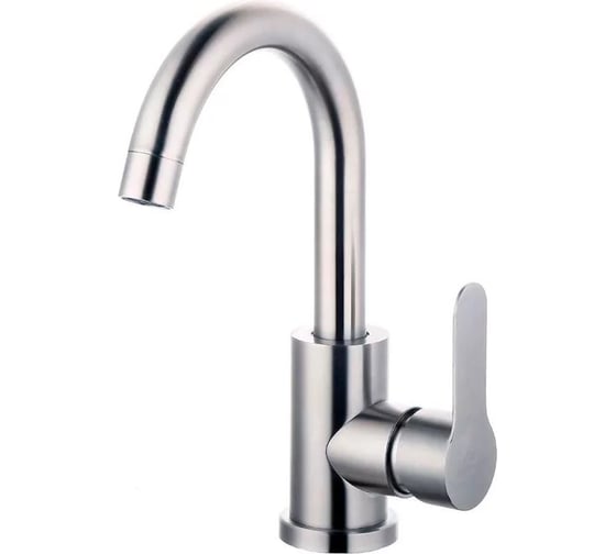 Изображение товара Смеситель для кухни/умывальника FASHUN H=263 мм сатин, сталь SUS304 картридж D=35 мм, излив H=180 мм гибкая подводка: 450 мм в комплекте крепёж: гайка, аналог на замену A54001-1 A54001N-1