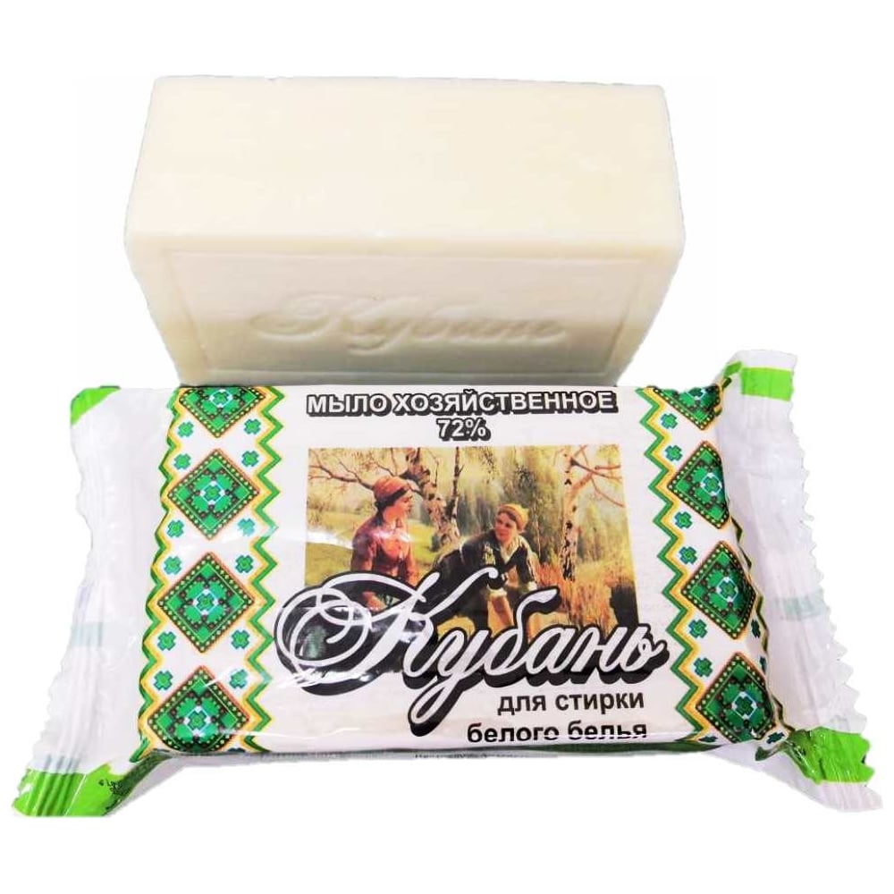Изображение товара Хозяйственное твердое мыло "МОЯ КУБАНЬ" БЕЛОЕ 72% шт 200гр