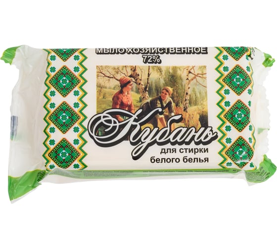 Изображение товара Хозяйственное твердое мыло "МОЯ КУБАНЬ" БЕЛОЕ 72% шт 200гр
