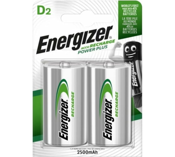 Изображение товара Батарейка Energizer Power Plus NH50/D 2500, 2 штуки в блистере Pre-Ch 7638900138757
