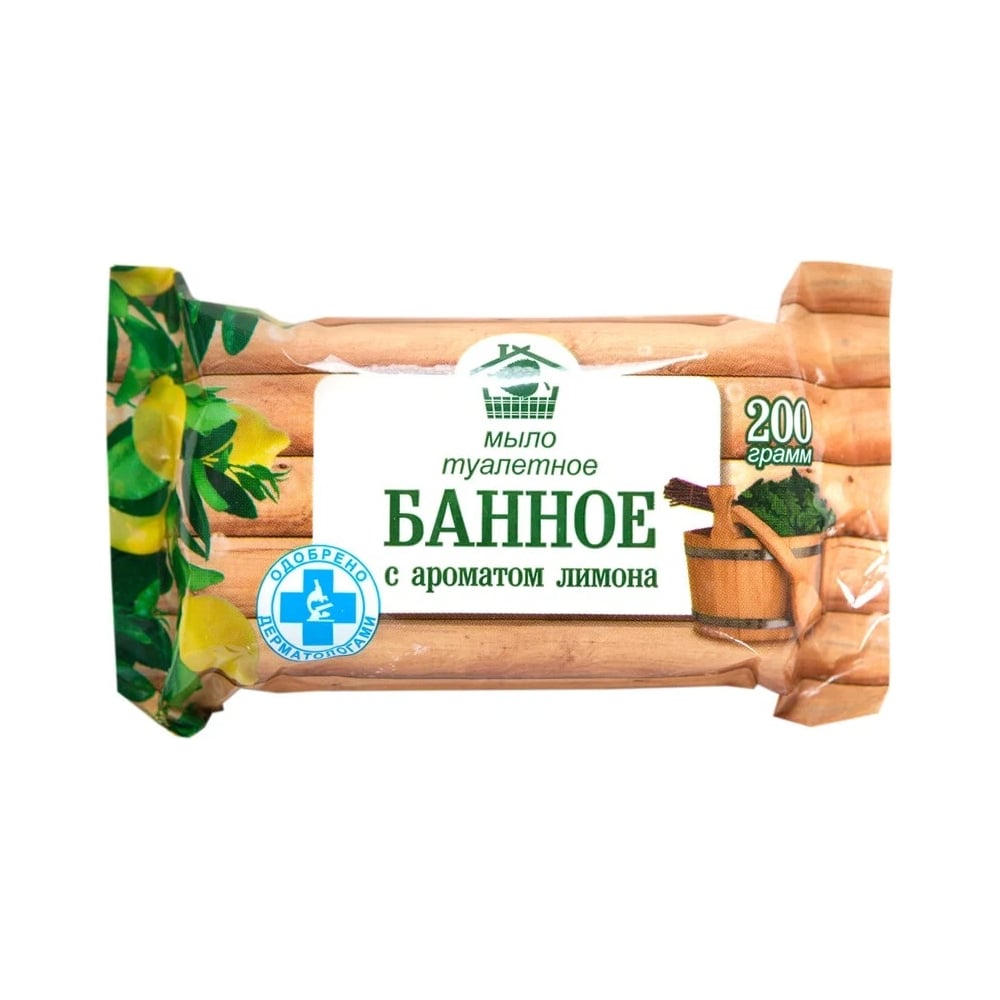 Изображение товара Твердое туалетное мыло Банного с ароматом лимона 200 г