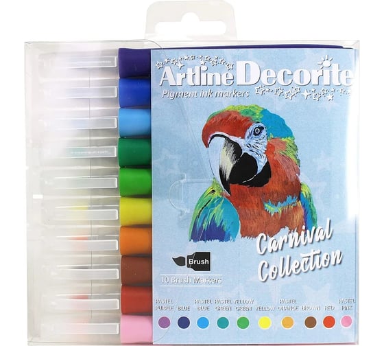 Изображение товара Набор маркеров-кисть Artline Decorite Brush Carnival Collection, 10 цветов EDFF-W10