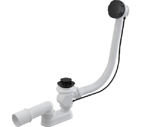 Изображение товара Сифон для ванны Alcadrain A55BLACK автомат, комплект, металл черный 00049215