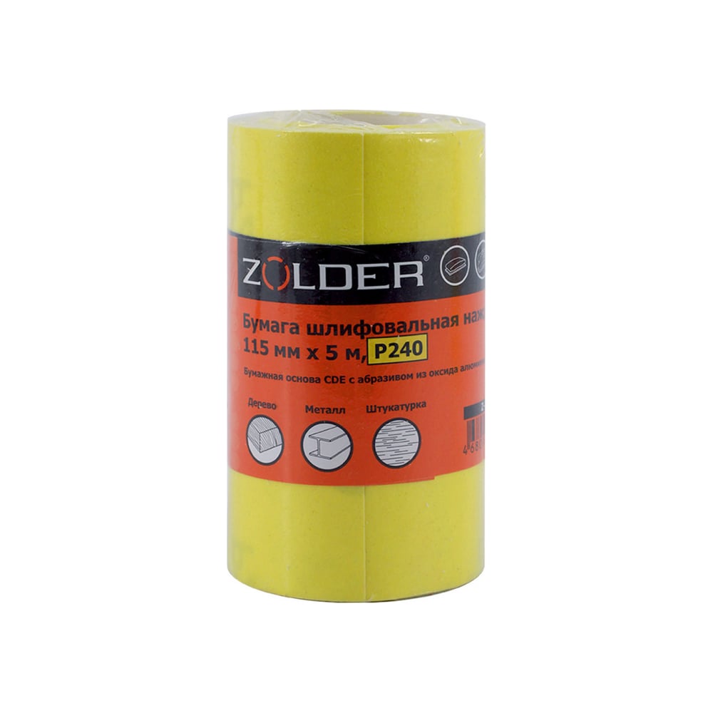 Наждачная шлифовальная бумага ZOLDER бумага наждачная баз 75646 lp41c на бумажной основе в рулоне p60 100 мм х 5 м