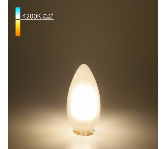 Изображение товара Светодиодная лампа Elektrostandard, свеча 7W 4200K E14 C35 белый матовый BLE1410 a049063