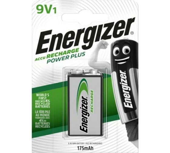 Изображение товара Батарейка Energizer Power Plus NH22/9V 1 штука в блистере Pre-Ch 7638900138771
