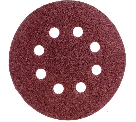 Изображение товара Круги шлифовальные наждачные на липучке (10 шт; 125 мм; P100; 8 отверстий) ZOLDER Z-108-1008