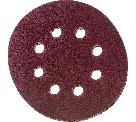 Изображение товара Круги шлифовальные наждачные на липучке (10 шт; 125 мм; P150; 8 отверстий) ZOLDER Z-108-1508