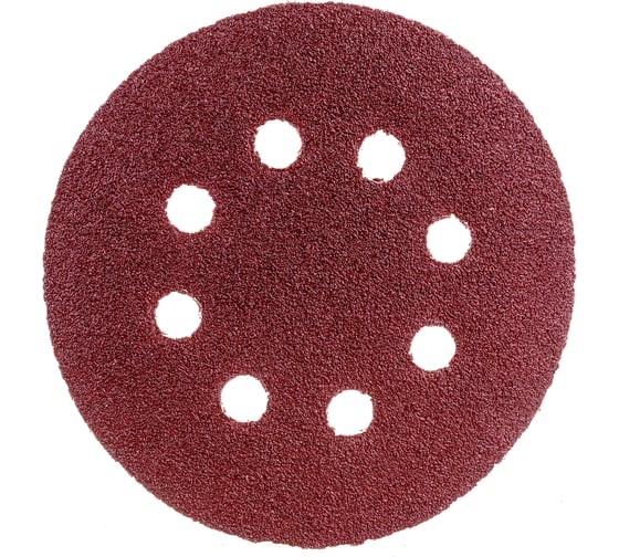 Изображение товара Круги шлифовальные наждачные на липучке (10 шт; 125 мм; P60; 8 отверстий) ZOLDER Z-108-608