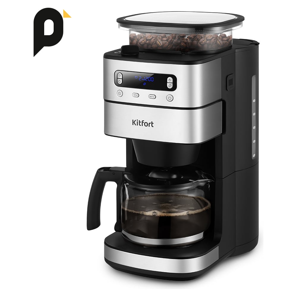 Изображение товара Кофемашина KITFORT КТ-7366 капельная для зернового и молотого кофе