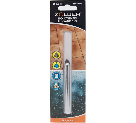 Изображение товара Сверло по стеклу и кафелю 8 мм ZOLDER fcerd08
