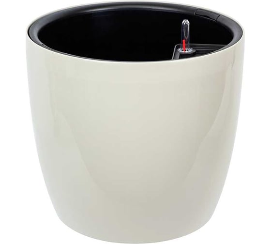 Изображение товара Кашпо IDEA АНФА D360 мм, с вставкой и автополивом М 3234 кремовый