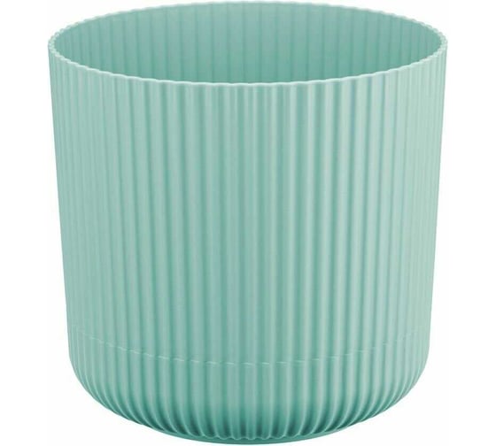Изображение товара Кашпо IDEA ВЕЛЬВЕТ D160 мм, 2.5 л, с пристегнутым поддоном М 3181 морская волна