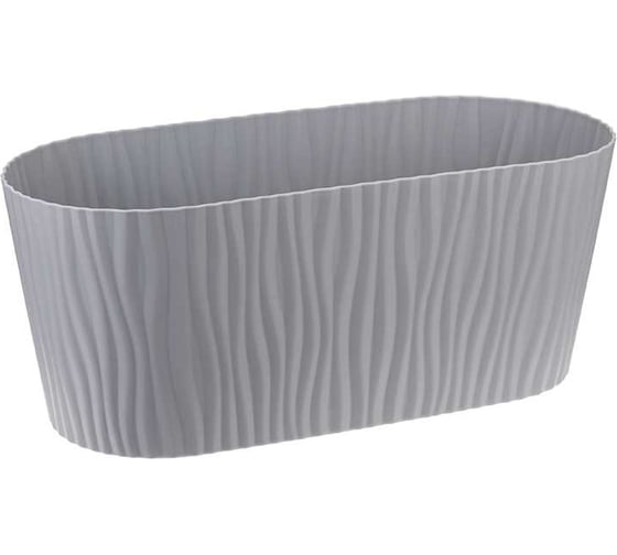 Изображение товара Кашпо IDEA ВОЛНА 4.2 л, овальное, с вкладышем М 3191 серый