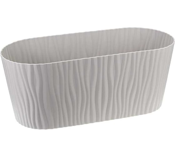 Изображение товара Кашпо IDEA ВОЛНА 4.2 л, овальное, с вкладышем М 3191 кремовый