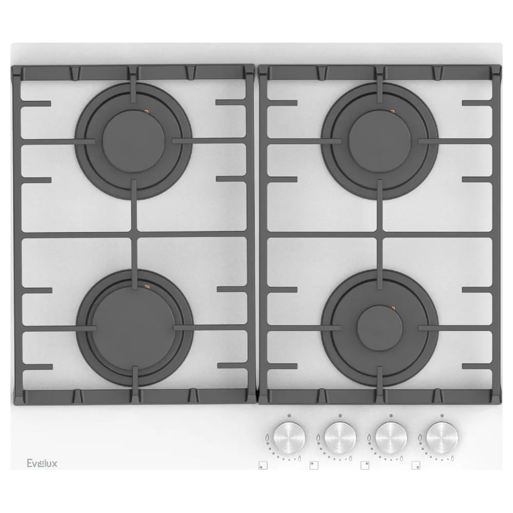 Изображение товара Газовая варочная панель Evelux HEG 600 WG 4 конфорки белое стекло