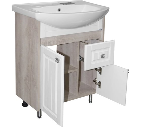 Изображение товара Тумба для ванной MIXLINE "ВЕРСАЛЬ-55" белое дерево под раковину Элеганс-55 Rosa ПВХ 554988