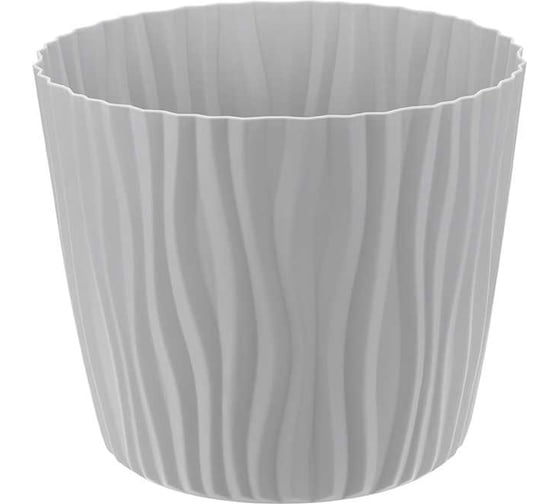 Изображение товара Кашпо IDEA ВОЛНА D200 мм, 4 л, с вкладышем М 3189 серый