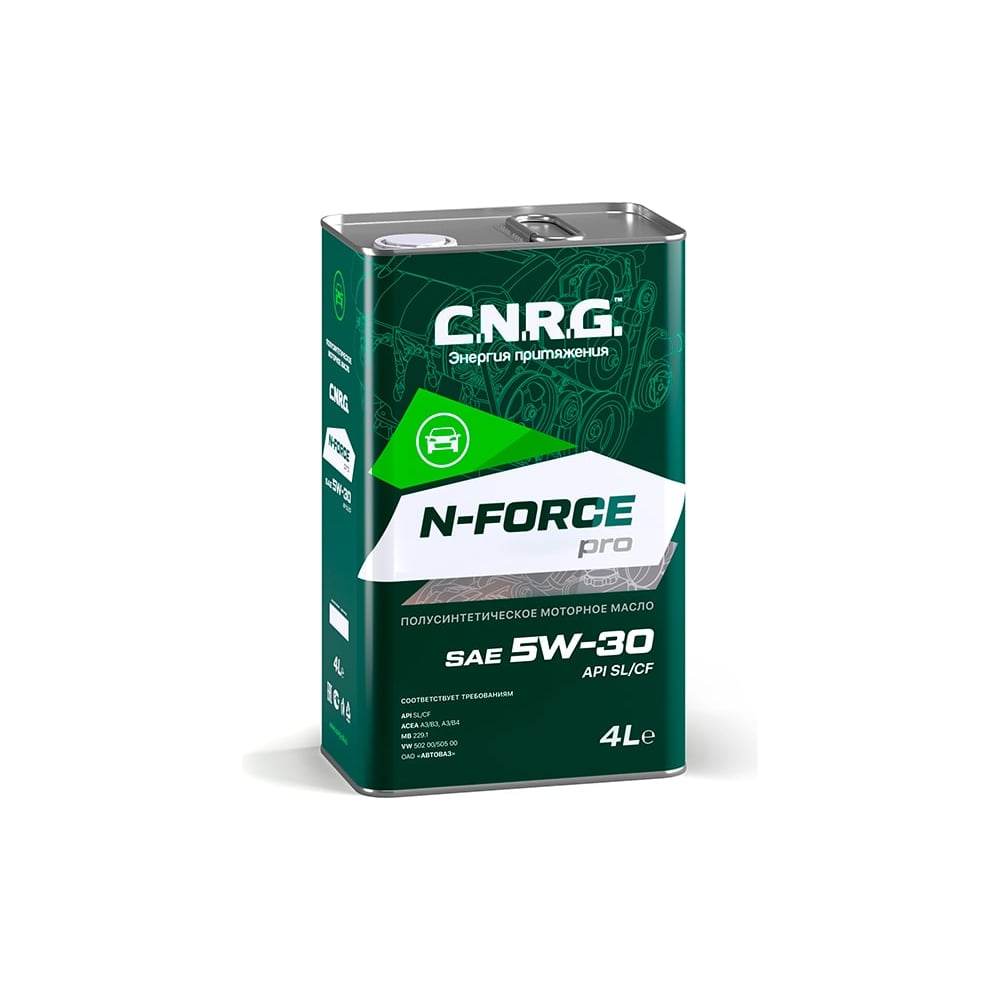 фото Моторное масло c.n.r.g. n-force pro 5w-30, sl/cf, полусинтетическое cnrg-015-0004