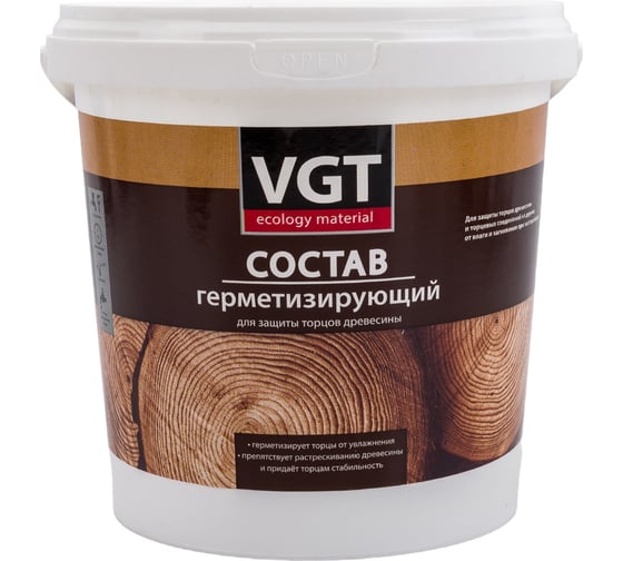 Изображение товара Герметизирующий состав для защиты торцов древесины VGT 0,9 кг 11605395