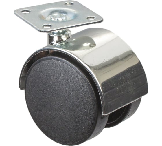 Изображение товара Двойной ролик на площадке Стройбат 50 мм черный/хром 1 шт. 352090