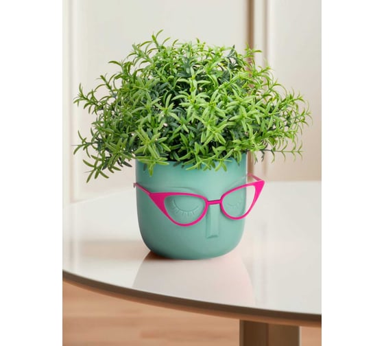 Изображение товара Кашпо IDEA МАРИ D115 мм, 0.65 л, со вставкой М 3075 фисташковый