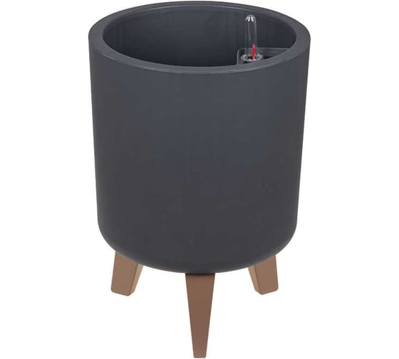 Изображение товара Кашпо высокое IDEA ФЛОРИАН D250 мм, 11 л, с автополивом М 3157 графитовый