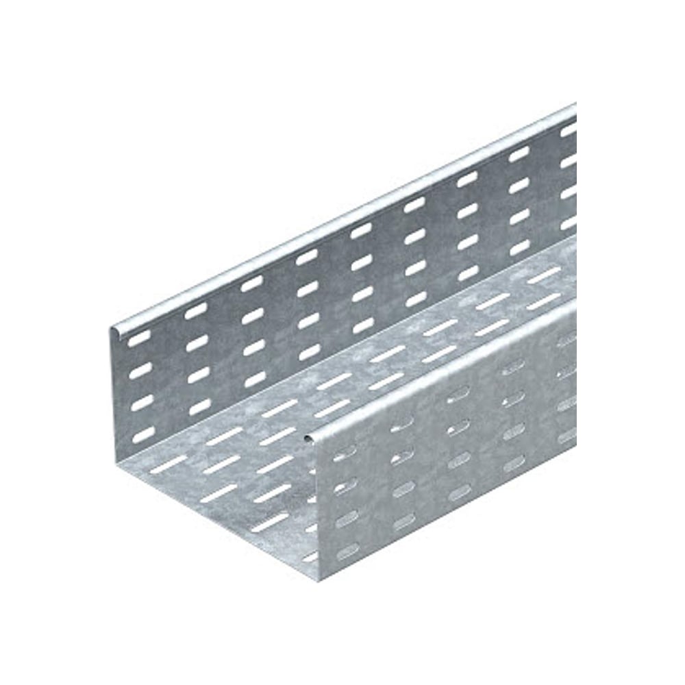 Изображение товара Лоток листовой кабельный OBO Bettermann MKS 110 FS, 110x100x3000 мм, S=1 мм, перфорированный, сталь, конвейерный цинк 6060102