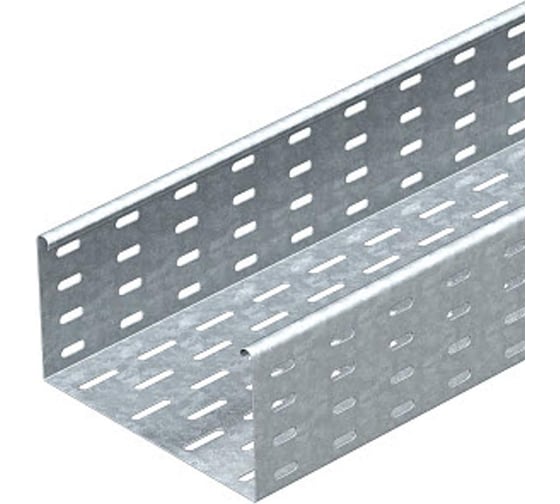 Изображение товара Лоток листовой кабельный OBO Bettermann MKS 110 FS, 110x100x3000 мм, S=1 мм, перфорированный, сталь, конвейерный цинк 6060102