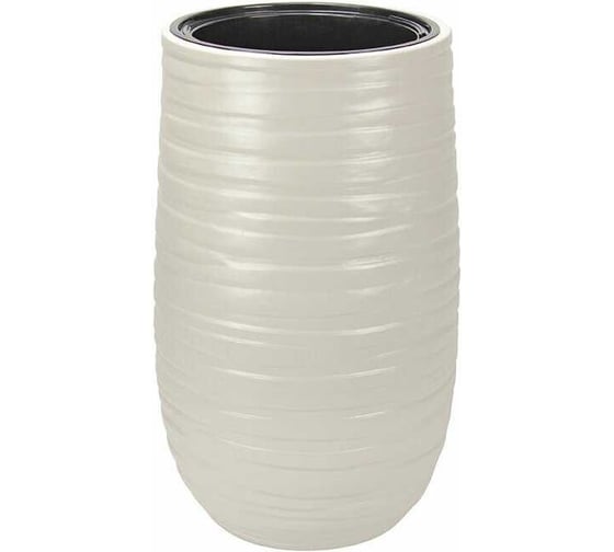 Изображение товара Кашпо IDEA ЛАЙН D375 мм, H620 мм, со вставкой М 3412 кремовый
