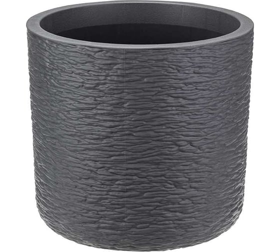 Изображение товара Кашпо IDEA СЛАНЕЦ D200 мм, 3.4 л, с вставкой М 3199 графитовый