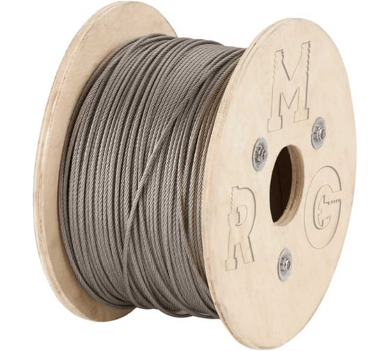 Изображение товара Трос стальной RMG 8мм DIN 3055 цинк (100м) Т/С-3055-08-0100