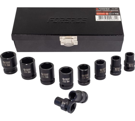 Изображение товара Набор головок ударных 6-гранных (10 шт; 1/2") Forsage F-4101-5MPB(28574)