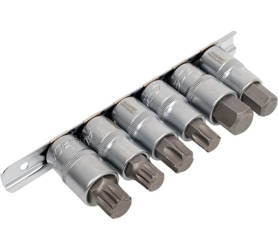 Изображение товара Набор головок-бит разнопрофильных Spline-Torx-Hex на планке (6 шт; 1/2") Forsage F-40920(46634)