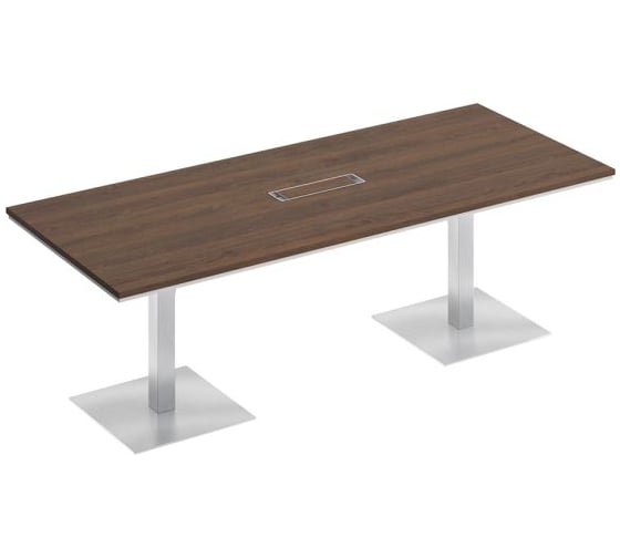 Изображение товара Стол для переговоров на квадратных опорах-колоннах Юнитекс CITY 220х90х75, дуб гладстоун/белый премиум СИх152хДГ/БП