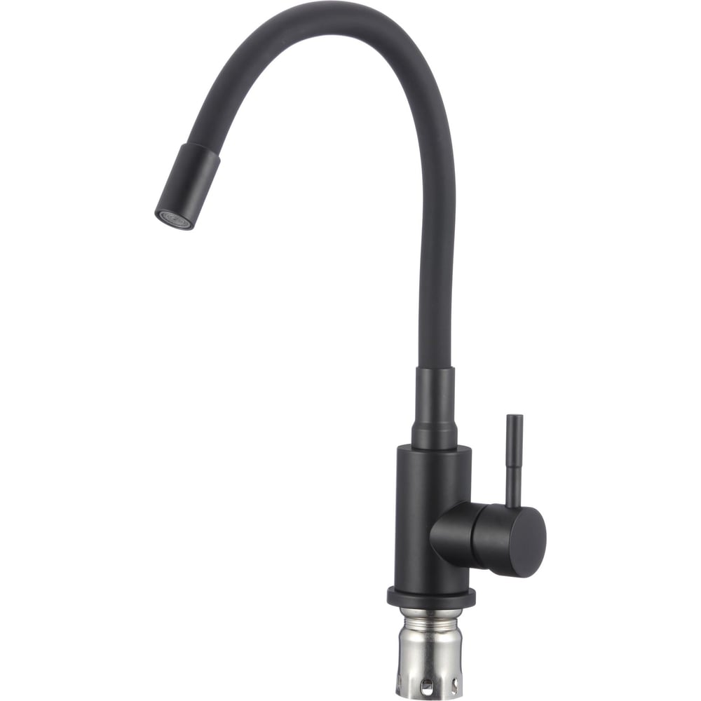 Изображение товара Смеситель для кухонной мойки Savol S-3002H-01 черный с поворотным изливом и керамическим клапаном