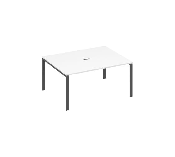 Изображение товара Секция стола для переговоров на металлокаркасе Юнитекс А4 UNO 160х124х75, белый премиум/антрацит А4хА1х133-1хБП