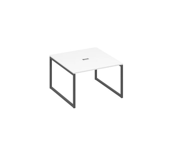 Изображение товара Стол для переговоров на металлокаркасе Юнитекс А4 QUATTRO 160х124х75, белый премиум/белый А4хБ4х133хБП