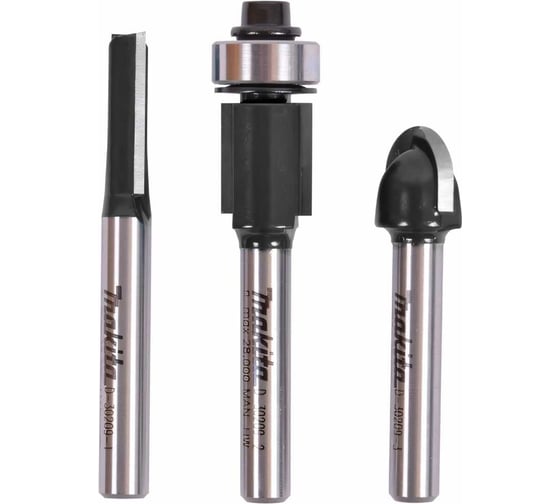 Изображение товара Набор фрез 3 шт. хвостовик 6 мм Makita D-70459