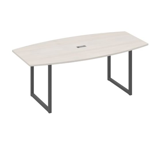 Изображение товара Стол для переговоров фигурный на металлокаркасе Юнитекс А4 QUATTRO 200х100х75, белый премиум/белый А4хБ4х113хБП