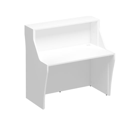 Изображение товара Стойка ресепшн Юнитекс Комфорт прямая 125х77.5х120, белый премиум К.9130хБП