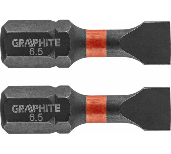 Изображение товара Биты ударные Graphite SL6.5 x 25 мм 1/4" S2 2 шт. 56H511