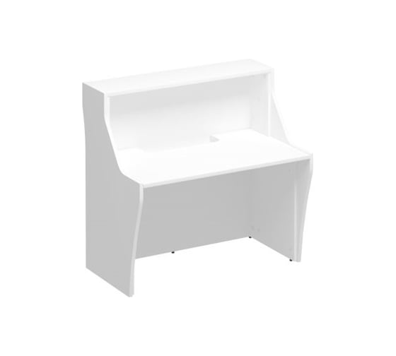 Изображение товара Стойка ресепшн Юнитекс Комфорт прямая с вырезом 125х77.5х120, белый премиум К.9190хБП