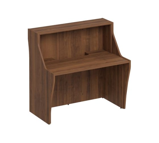 Изображение товара Стойка ресепшн Юнитекс Комфорт прямая с вырезом 125х77.5х120, орех французский К.9190хОФ
