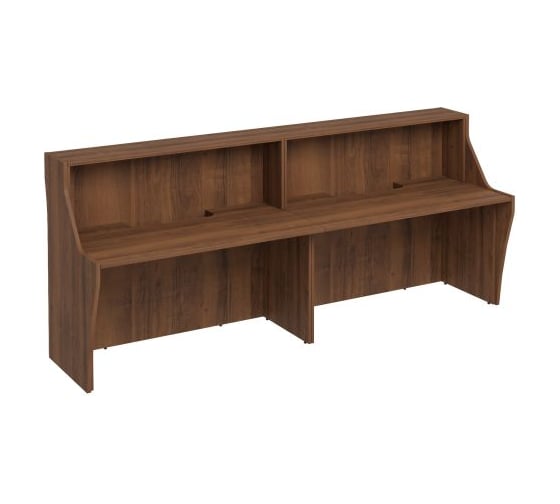 Изображение товара Стойка ресепшн Юнитекс Комфорт прямая с вырезом 285х77.5х120, орех французский К.9200-2хОФ